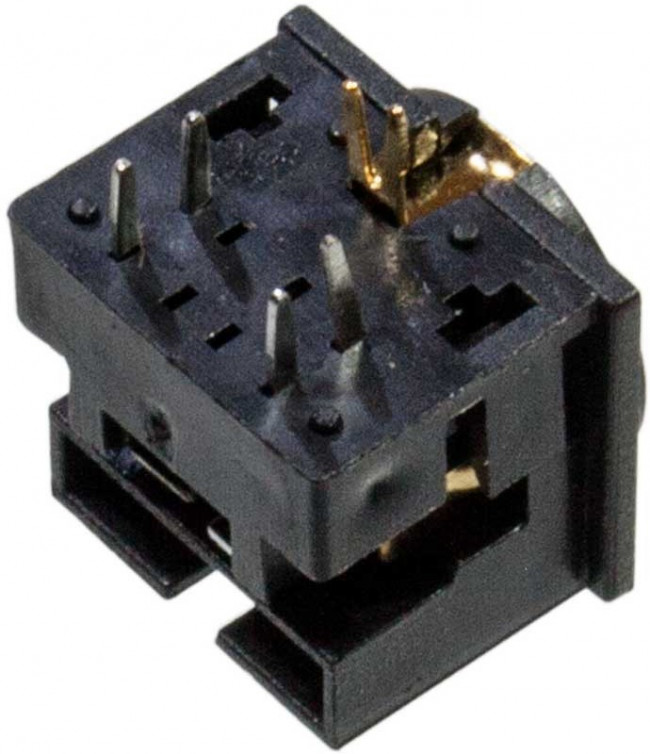 1-480G, разъем mini DIN 4 контакта (s-vhs) гнездо пластик на плату, позол.