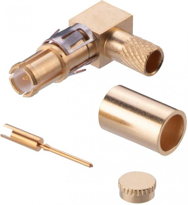 M80-319, Power to the Board MALE COAX CRIMP 90 DEGREE 2.7MM