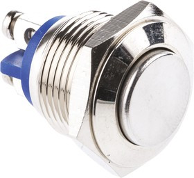 R16FRNSTAG, Push Button Switch, Momentary, Panel Mount, 16.2mm Cutout, SPST, 48 V dc, 250V ac, IP65