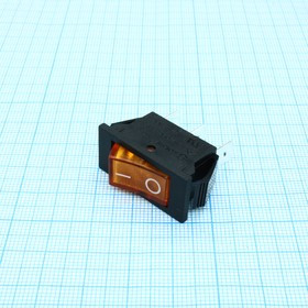 RK1-17 1X1N B/OR"0-", Переключатель ON-OFF с подсветкой цвет корпуса (черный) цвет кнопки (оранжевый) надпись на кнопке "0-"
