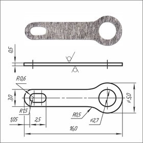 Лепесток латунный никелированный PSV 1-2,7-16-03