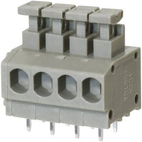 TBL001-381-04GY-2GY, Fixed Terminal Blocks Terminal block, screwless, 3.81, horizontal, 4 poles, cool gray