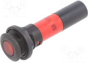 19411130DC, Индикат.лампа: LED; плоский; красный; 130ВDC; O16мм