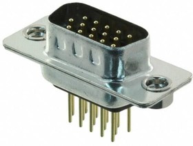 780-M15-113R011, D-Sub High Density Connectors IP67,15P HD M VERT NI W/CLINCH NUT 1