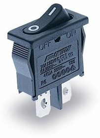 R6ABLKREDFF, Rocker Switches 10A 125VAC SPST On-Off Black/Red