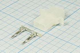 Разъем питания MFE вилка, контакты 1x 2, шаг P4.5, монтаж на блок, MFE-1x2M
