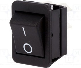 C1350ABMBB602AW, ROCKER; DPST; Pos: 2; ON-OFF; 16A/250VAC; black; none; Body: black