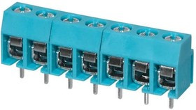 TB003-500-P07BE, Fixed Terminal Blocks Terminal block, screw type, 5.00 , horizontal, 7 poles, CUI Blue, Philip's head screw, PCB mount