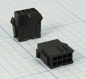 Разъем питания MF3 розетка , контакты 2x 4, шаг P3.0, монтаж на блок, MF3-2x04M, 8P