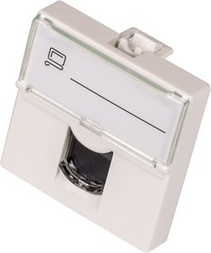Вставка Mosaic 45x45, RJ-45 UTP, кат.6, со шторкой и увеличенным окном маркировки, белая LAN-SIP-23U6-WH