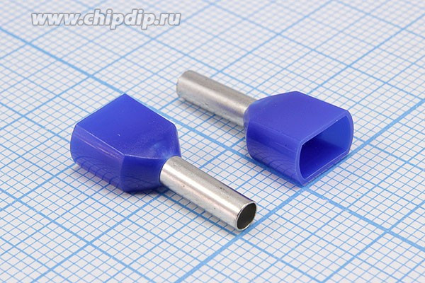 Наконечник кабельный 2,8x10, 3, Sx2-2,5, обжимной, синий, LT025010*2; №9734 клемма нак/каб 2,8x10\3\Sx2-2,5\ обж\син\LT025010*2