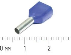 Наконечник кабельный 2,8x10, 3, Sx2-2,5, обжимной, синий, LT025010*2; №9734 клемма нак/каб 2,8x10\3\Sx2-2,5\ обж\син\LT025010*2