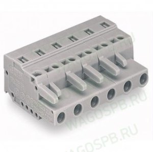 231-206/026-000 6-контакт. розетка, шаг 7,5 мм, серая 231-206/026-000 6-контакт. розетка, шаг 7,5 мм, серая