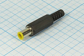 Штекер питания DC P1,4D6,0x10, 2C, на кабель, пластиковый хвост