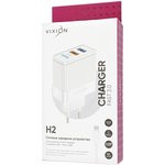 Блок питания (сетевой адаптер) VIXION H2m 2xUSB QC 3.0, 2.4A с кабелем micro USB 1м (белый)