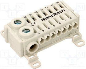 EST142F-GREY, Соединитель: распределительный блок, Кол-во полюс: 1, клеммы: 16