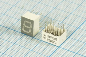 Светодиодный дисплей красный 7 сегментов, 1 разряд, высота7мм, 2000 мкд, LTS2801AC; №7044 R СД диспл