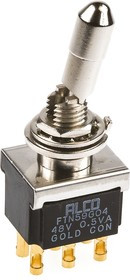 FTN59G04, Toggle Switch, Panel Mount, On-On, DPDT, Solder Terminal, 20V FTN59G04, Toggle Switch, Panel Mount, On-On, DPDT, Solder Terminal, 20V