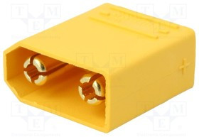XT90PB-M, Гнездо питания DC XT90 "папа" плату THT Цвет желтый
