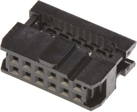 T812112A100CEU, 12-Way IDC Connector Socket for Cable Mount, 2-Row
