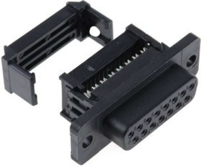 15 Way Cable Mount D-sub Connector Socket, 2.77mm Pitch