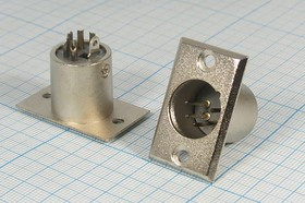 Штекер микрофонный XLR\5P\пан флан 2отв\\MC913-5P;№2748 шт мик XLR\5P\пан флан 2отв\\MC913-5P