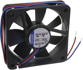 612F, Осевой Вентилятор, серия 600F, 12 В, DC (Постоянный Ток), 60 мм, 15 мм, 17.07 фут³/мин, 29 м³/