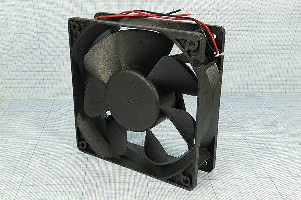 Вентилятор 120x120x38, напряжение 12В, ток 0,50А, выводы 2L, подшипник скольжения, FSY13S12M