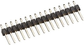 PLS-16 (DS1021 - 1x16), Вилка штыревая 2.54мм 1x16pin прямая тип1