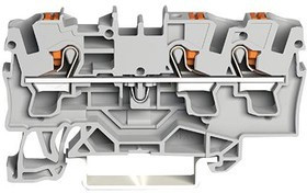 2204-1301, Клеммная колодка на DIN рейку, Through, 3 вывод(-ов), 20 AWG, 10 AWG, 4 мм², Зажим, 32 А