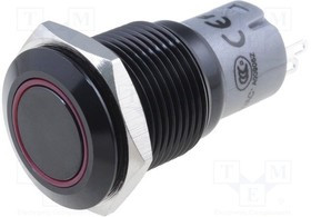 V16B-11R-24R-S, Переключатель: антивандальный, Пол: 2, SPDT, 0,5A/220ВAC, 1A/24ВDC