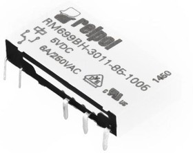 RM699H-P-05, Реле: электромагнитное, SPDT, Uобмотки: 5ВDC, 6A/250ВAC, 6A/24ВDC RM699H-P-05, Реле: электромагнитное, SPDT, Uобмотки: 5ВDC, 6A/250ВAC, 6A/24ВDC
