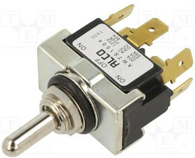 1-6437630-1, Переключатель: тумблер; Пол: 3; DP3T; 20A/250ВAC; 20A/30ВDC; IP67