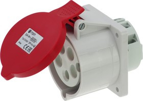 Встраиваемая розетка 32A/400V/3P+N+E/IP44, фланец 75x75 CA3451