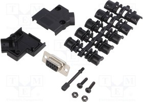 D45PK-P-09-DBS-K, D-Sub; PIN: 9; plug; female; soldering; for cable; black