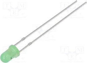 OSG8HA3134A-12V, LED; 3mm; green; 100?150mcd; 30°; Front: convex; 12V; Pitch: 2.54mm