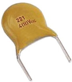 F222K47S3NN63J7R, Single Layer Ceramic Capacitor SLCC 2.2nF 1kV dc A±10% S3N Dielectric F Series Thr F222K47S3NN63J7R, Single Layer Ceramic Capacitor SLCC 2.2nF 1kV dc A±10% S3N Dielectric F Series Thr