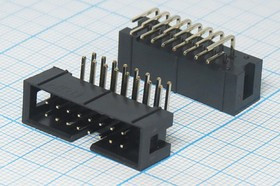 Разъем (IDC) BH-16R вилка, шаг P2.54x2.54, контакты 16P, на плату, угловой, BH-16R