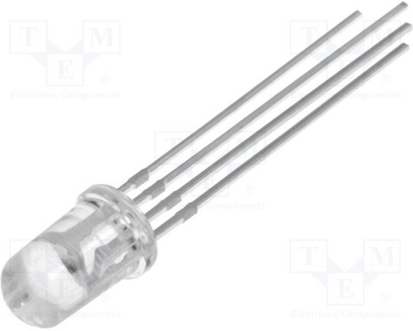 LL-509RGBC2E-004, LED; 5mm; RGB; 25°; Front: convex; 1.6?2.6/2.8?3.8/2.8?3.8V