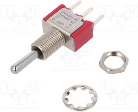 7105SYCQE, Переключатель: тумблер, Пол: 3, SP3T, (ON)-OFF-(ON), 5A/120ВАС