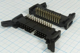 Разъем (IDC) IDCC-26MR вилка, шаг P2.54x2.54, контакты 26P, на плату, угловой, IDCC-26MR
