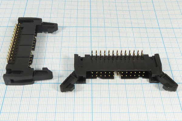 Разъем (IDC) IDCC-26MR вилка, шаг P2.54x2.54, контакты 26P, на плату, угловой, IDCC-26MR