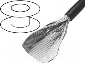 159-2801-009, Провод: плоский, круглая, 1,27мм, многопров, Cu, 9x28AWG, ПВХ, серый