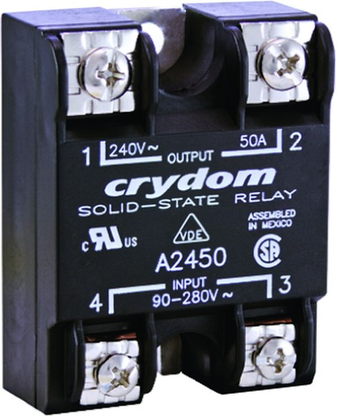 A2450-10, Series 1 240 VAC Series Solid State Relay, 50 A Load, Panel Mount, 280 V rms Load, 280 V ac Control