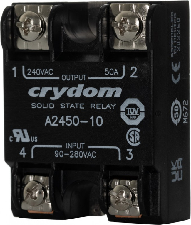 A2450-10, Series 1 240 VAC Series Solid State Relay, 50 A Load, Panel Mount, 280 V rms Load, 280 V ac Control