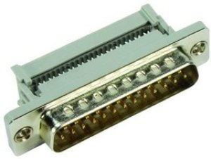D-Sub plug, 25 pole, standard, equipped, straight, IDC connection, 09663286700