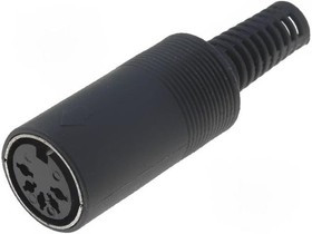 DC-007, Вилка, DIN, "мама", PIN 5, Конфиг.выводов 180°, прямой, на провод