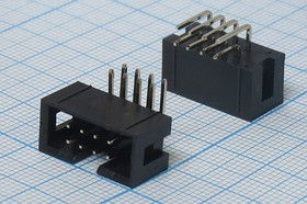 Разъем (IDC) BH-08R вилка, шаг P2.54x2.54, контакты 8P, на плату, угловой, BH-08R