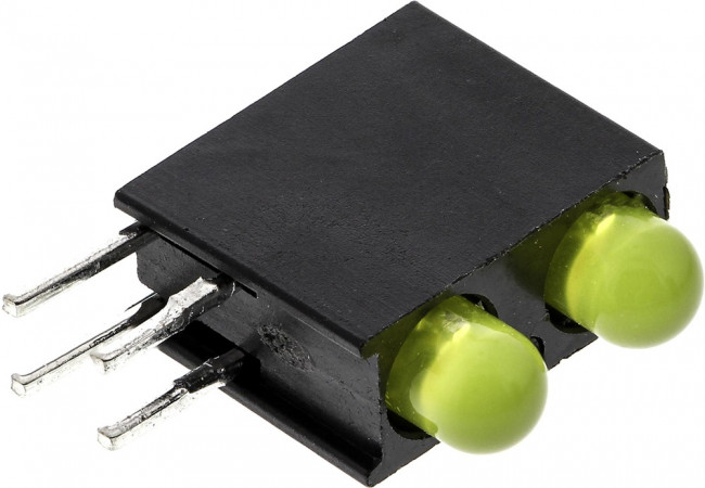 553-0133F, LED Circuit Board Indicators HI EFF YELLOW DIFF