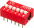 NDS-06-V, 6 Way Through Hole DIP Switch SPST, Raised Actuator